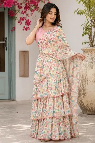 Elegant Pink Ruffle Saree Looks to Make Every Celebration Special